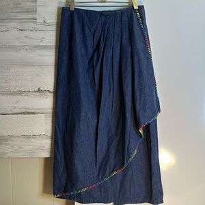 Circle T by Marilyn Lenox maxi/midi denim skirt sz 11/12